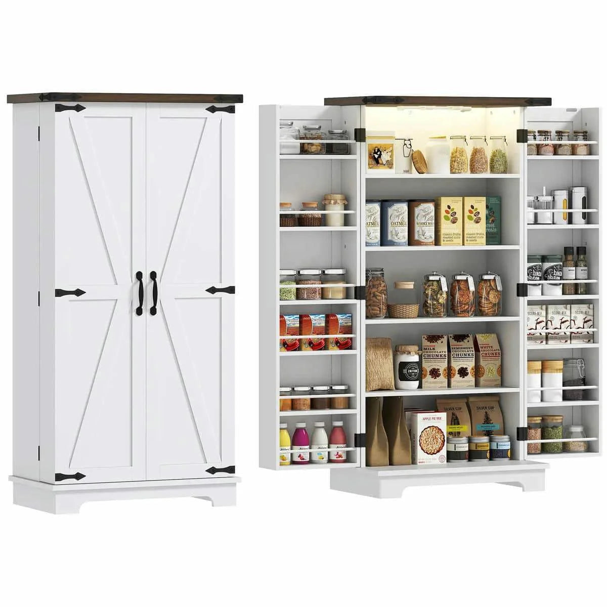 Spaco 17 - Tier Kitchen Small Pantry Cabinet with 2 Doors and 6 Adjustable Shelves, Cabinet Pantry - Product image 26