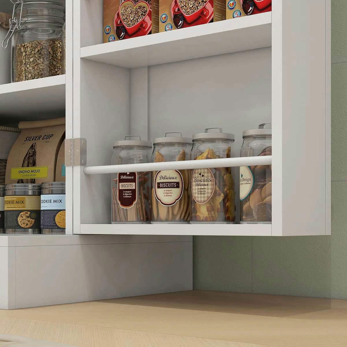 Spaco 17 - Tier Kitchen Small Pantry Cabinet with 2 Doors and 6 Adjustable Shelves, Cabinet Pantry - Product image 59