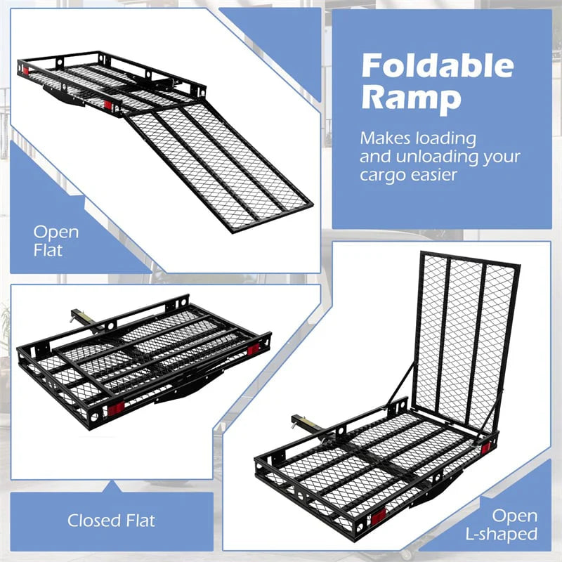 500 LBS Hitch Mount Cargo Carrier with Foldable Ramp, Heavy-Duty Mobility Scooter Wheelchair Carrier for - Product image 10