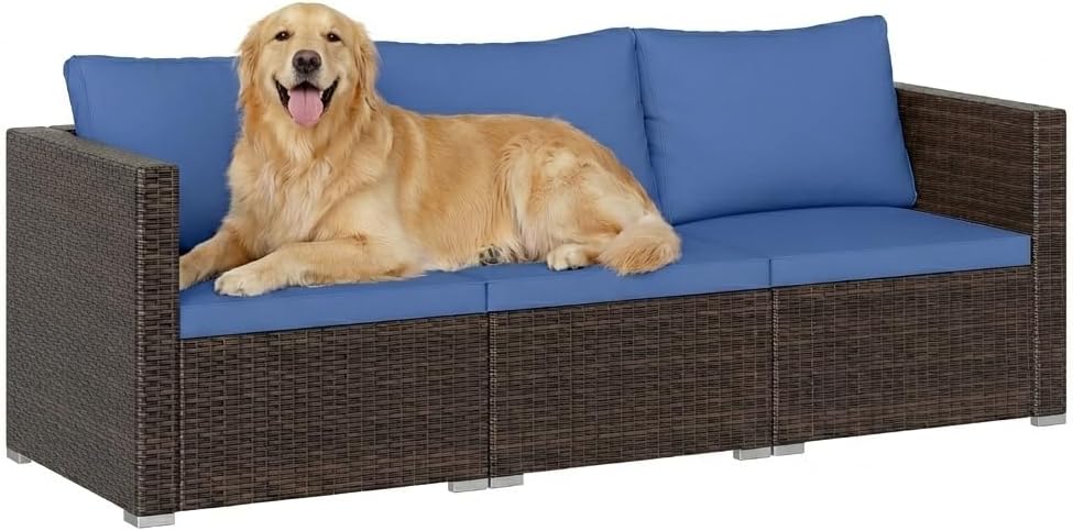 Tangkula 3 Pieces Patio Sectional Sofa Set with Soft Cushions - Product image 10