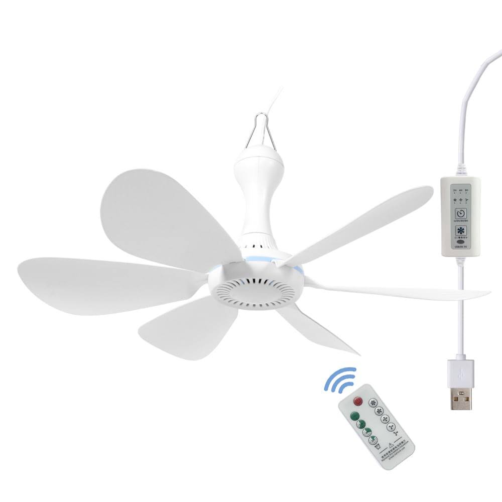 Mengnessly USB Mini Small Ceiling Fan Quiet Camping RV Fans Timing, Speed - Product image 1