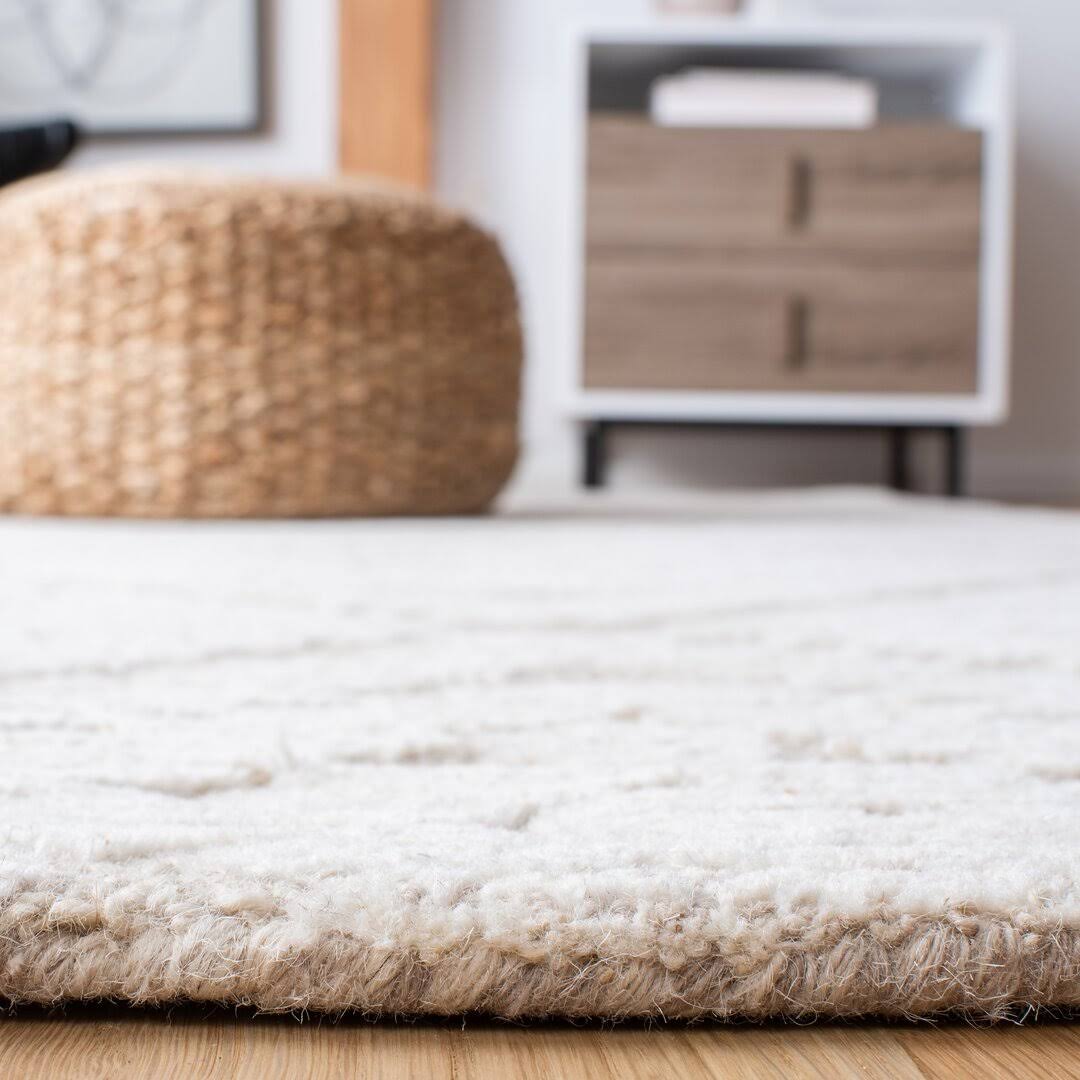 Patricia Geometric Handmade Tufted Cotton/Wool Beige Area Rug Etta Avenue Rug Size: Round 5' - Product image 1