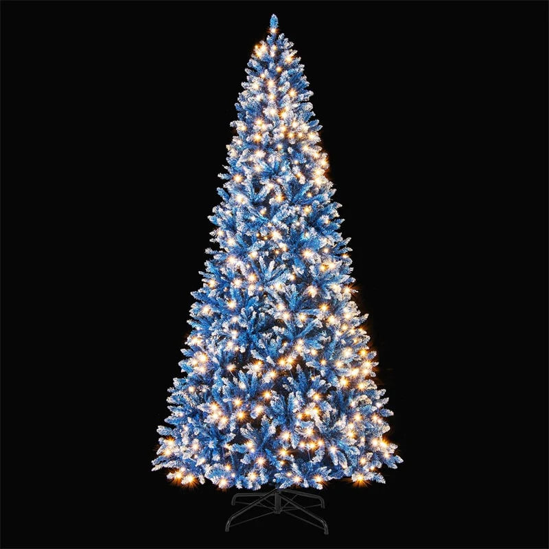 6/7/8/9 FT Pre-Lit Christmas Tree, Blue Hinged Xmas Tree with Frosted PVC Tips, Warm White LED Lights - Product image 37