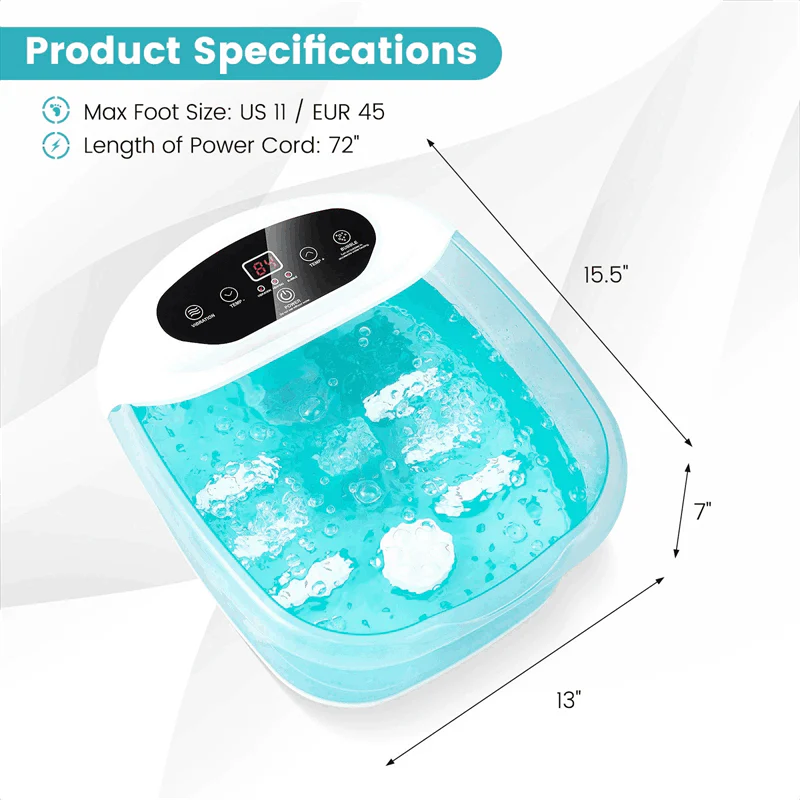 Foot Spa Bath Massager w/ Heat, Bubbles & Vibration Mode, Digital Temp Control, 12 Rollers - Product image 13