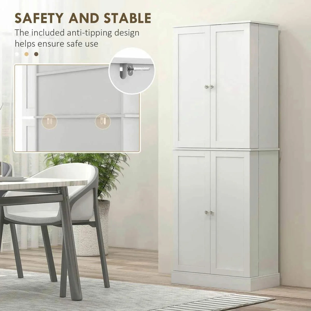 Spaco 17 - Tier Kitchen Small Pantry Cabinet with 2 Doors and 6 Adjustable Shelves, Cabinet Pantry - Product image 53