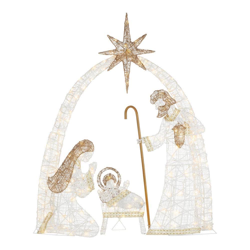 Home Accents Holiday 66 in. Warm White LED Super Bright Nativity Set Holiday Yard Decoration - Product image 1