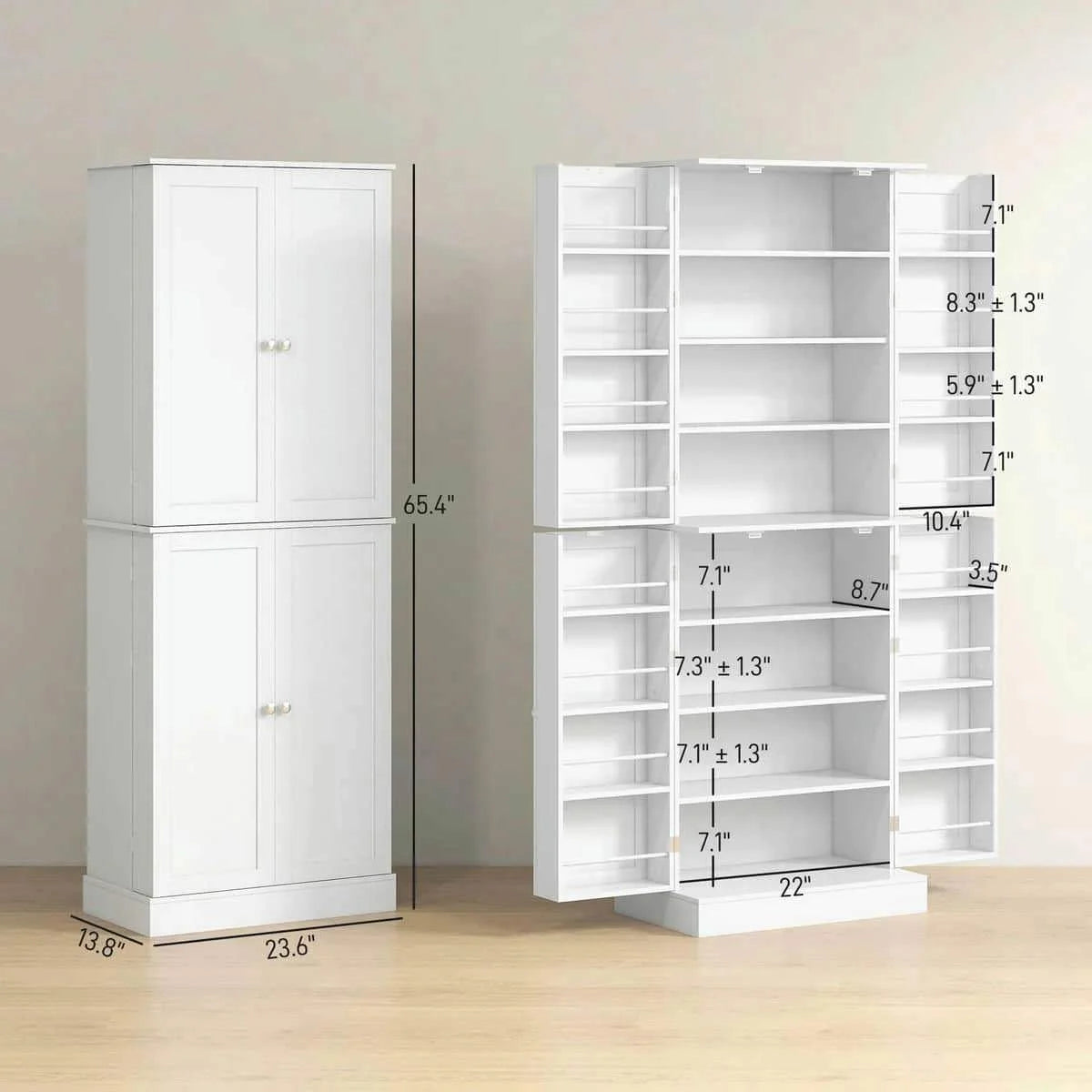 Spaco 17 - Tier Kitchen Small Pantry Cabinet with 2 Doors and 6 Adjustable Shelves, Cabinet Pantry - Product image 57