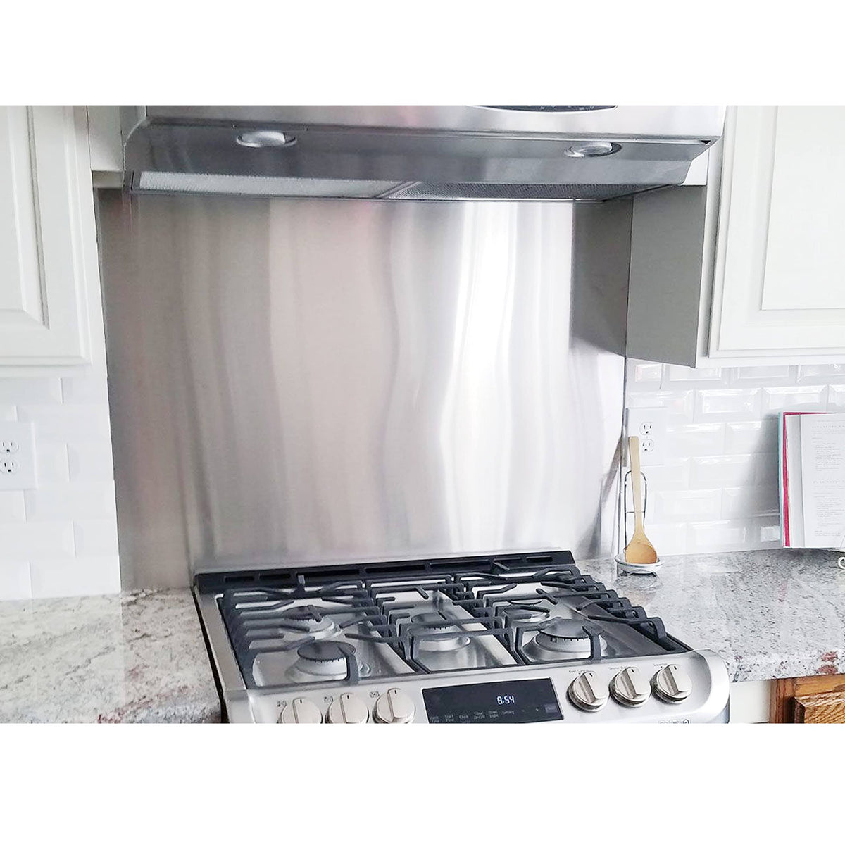 Hqsgdmn 24" by 30" Stainless Steel Stove Backsplash Splatter Guard SP3604 Range Hood Backsplash Wall Shield - Product image 1