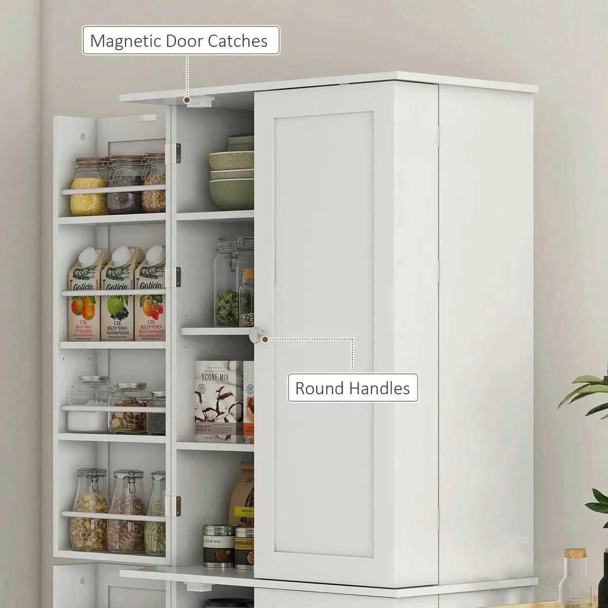 Spaco 17 - Tier Kitchen Small Pantry Cabinet with 2 Doors and 6 Adjustable Shelves, Cabinet Pantry - Product image 51