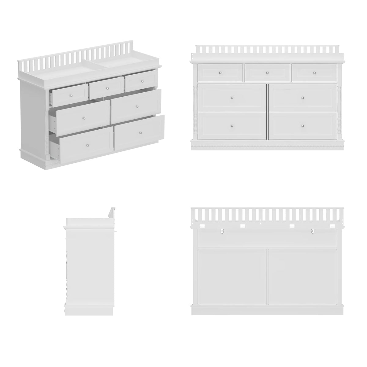OXYLIFE 45" Baby Nursery Changing Table Dresser with 4 Drawers and Shelf for Nursery Room, White - Product image 66