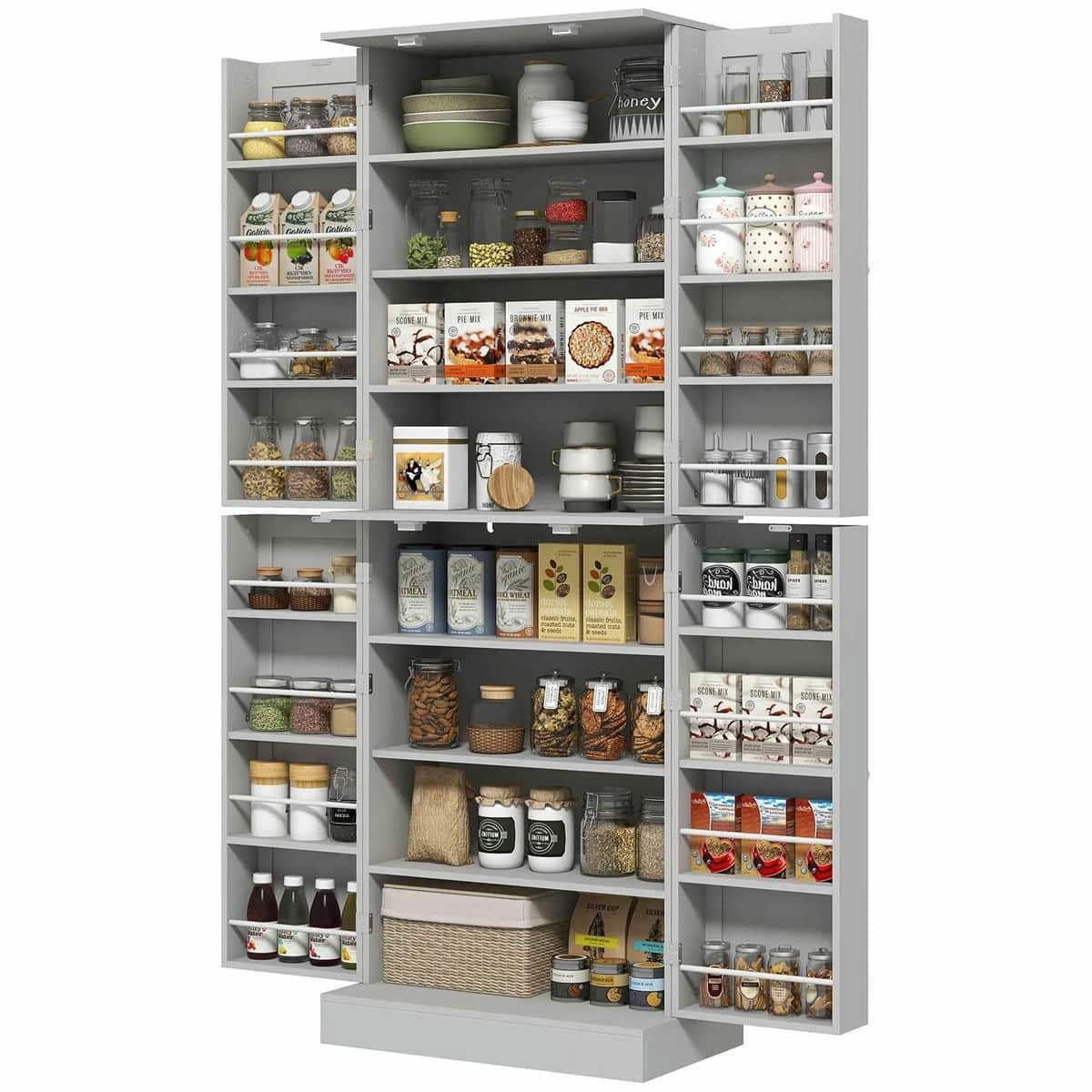 Spaco 17 - Tier Kitchen Small Pantry Cabinet with 2 Doors and 6 Adjustable Shelves, Cabinet Pantry - Product image 68