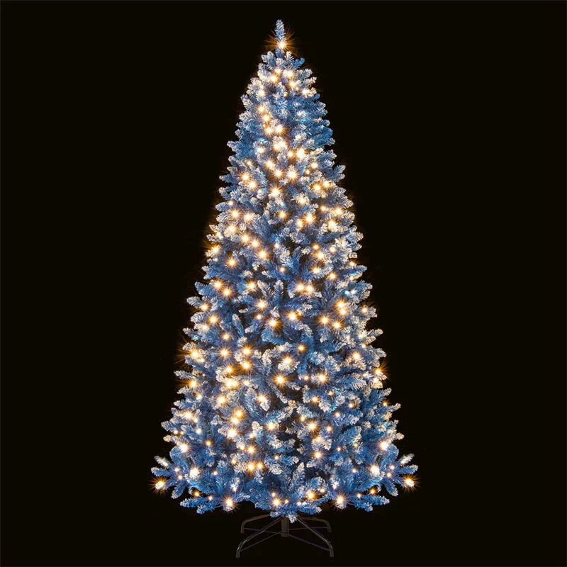 6/7/8/9 FT Pre-Lit Christmas Tree, Blue Hinged Xmas Tree with Frosted PVC Tips, Warm White LED Lights - Product image 16