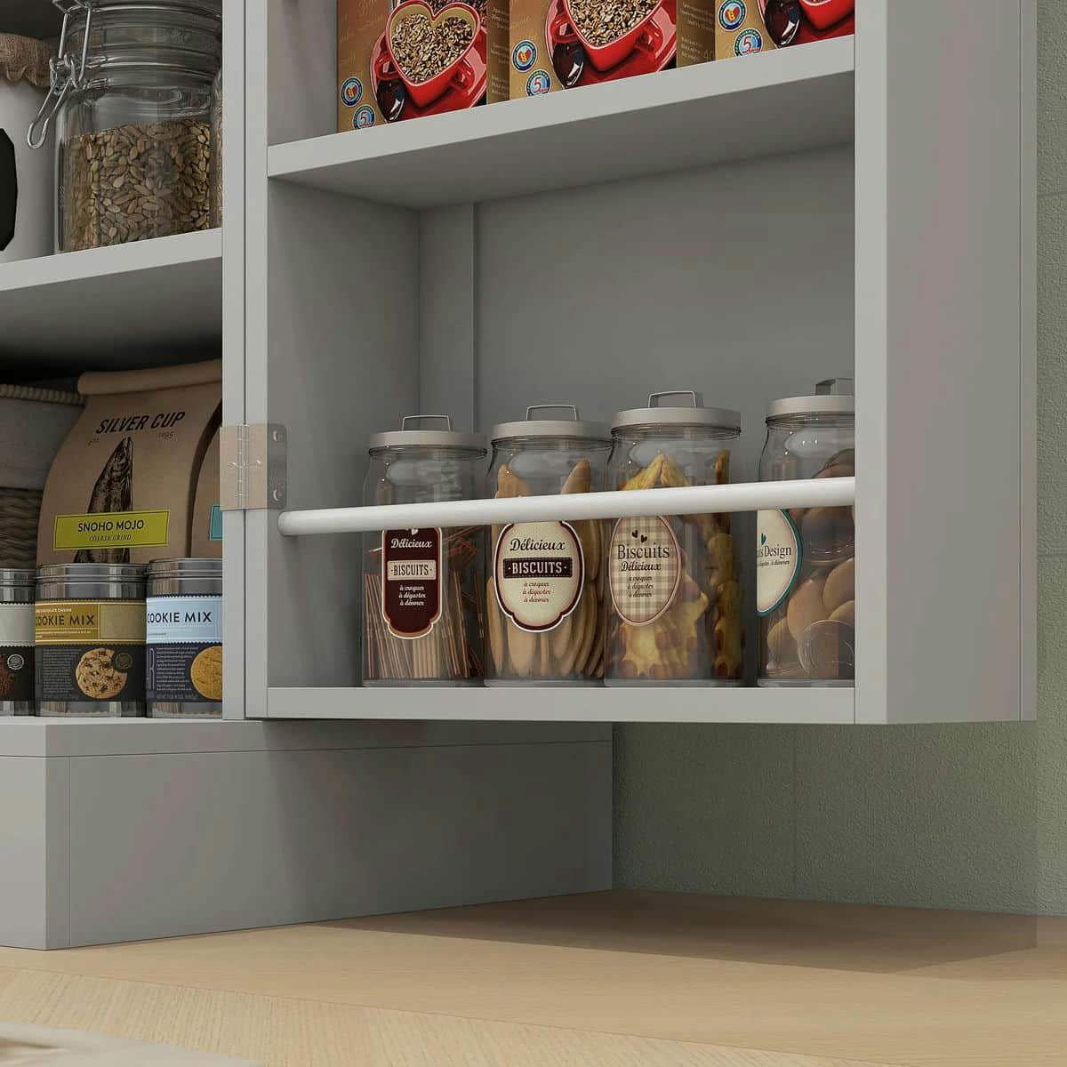 Spaco 17 - Tier Kitchen Small Pantry Cabinet with 2 Doors and 6 Adjustable Shelves, Cabinet Pantry - Product image 65