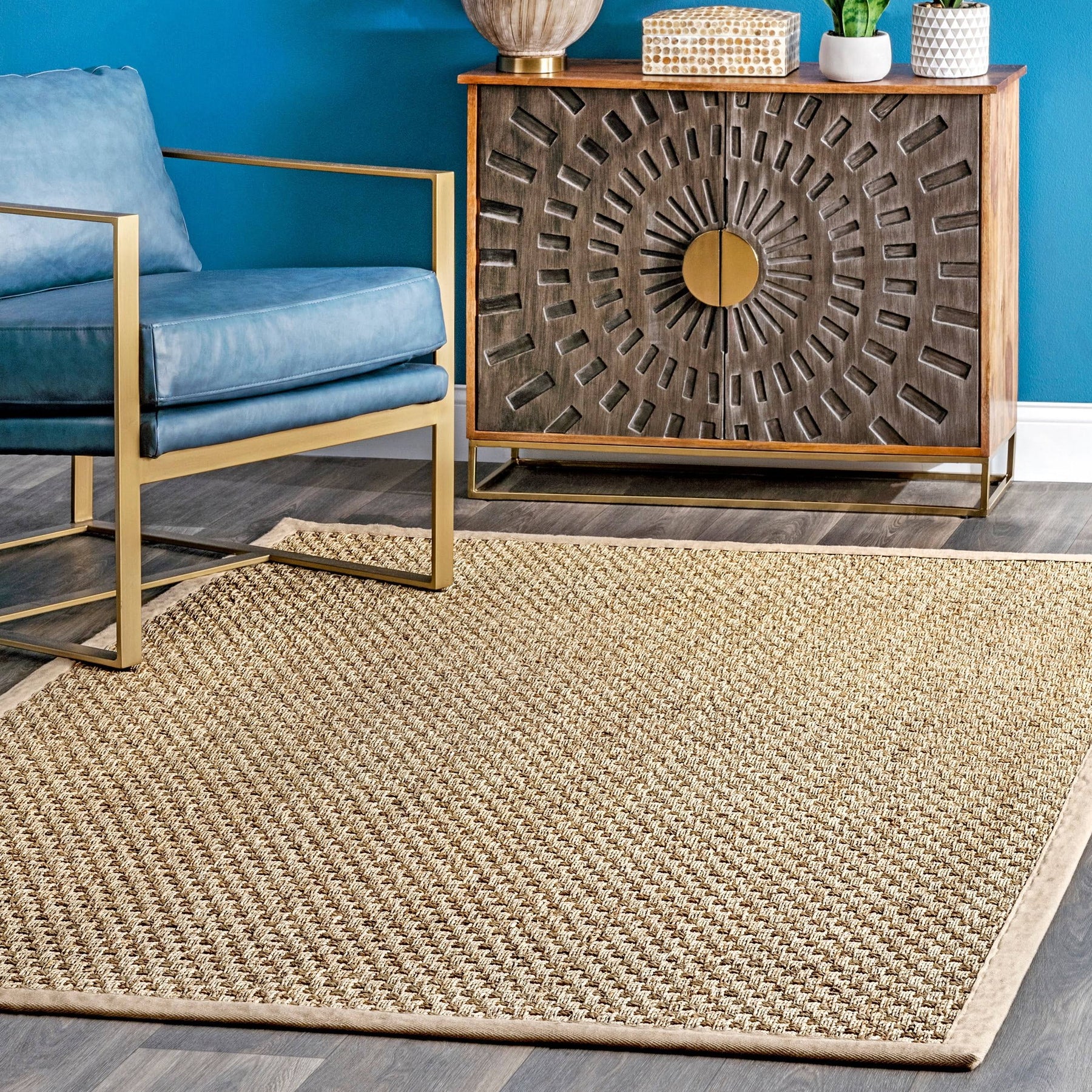 nuLOOM Hesse Checker Weave Seagrass Area Rug, 6' x 9', Natural - Product image 1