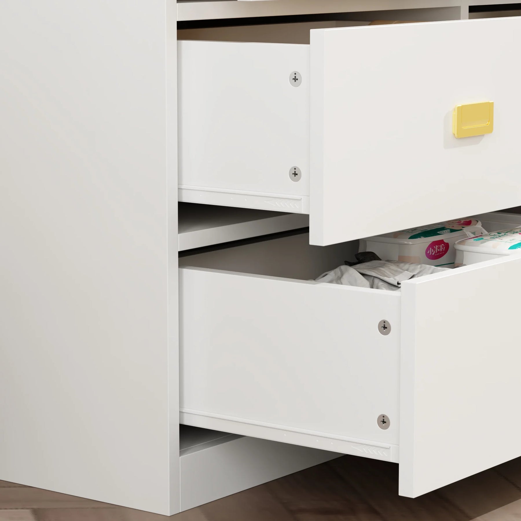 OXYLIFE 45" Baby Nursery Changing Table Dresser with 4 Drawers and Shelf for Nursery Room, White - Product image 78