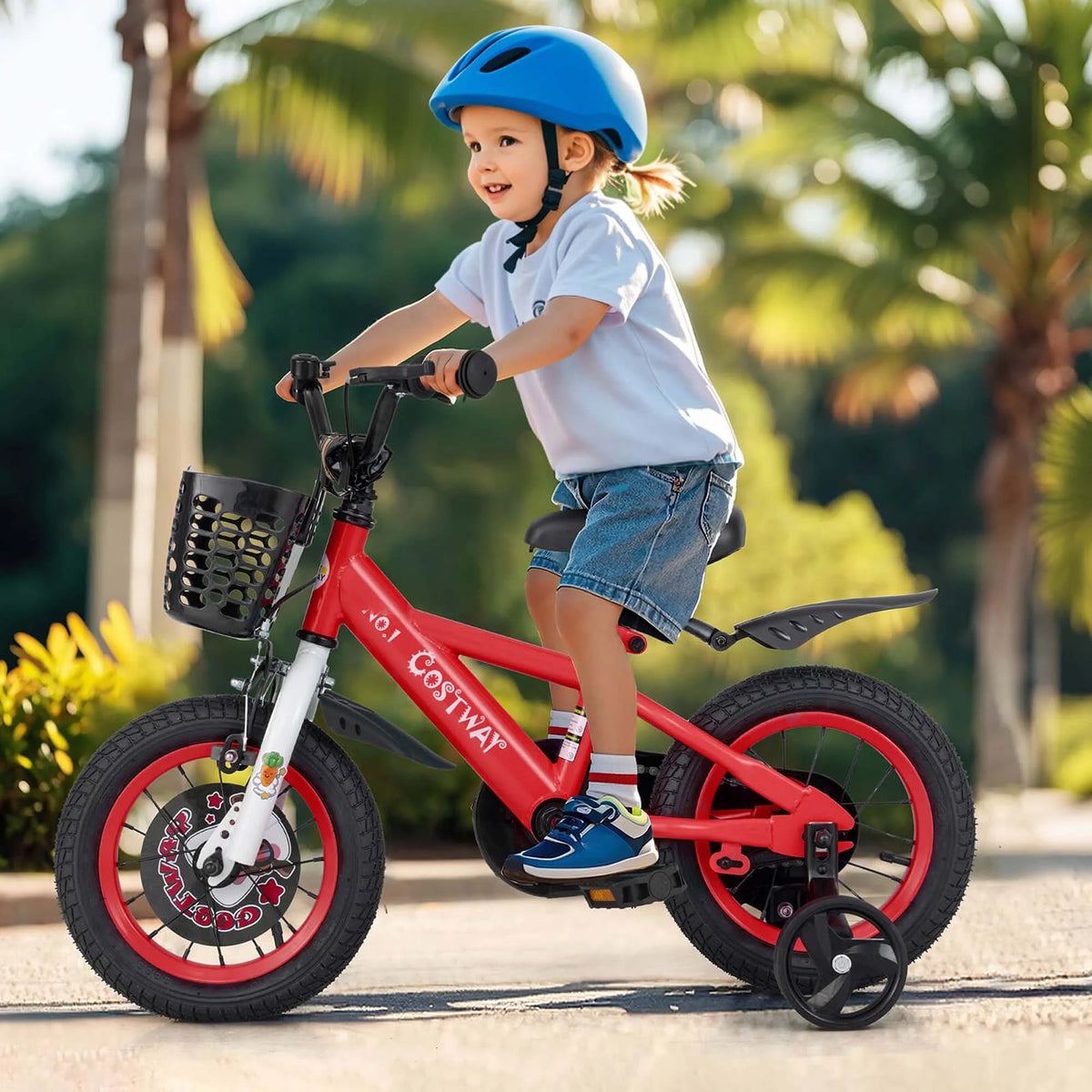 Costway 16" Kid'S Bike for 4 - 7 with Height - Adjustable Handlebar & Saddle Handbrake Blue - Product image 32