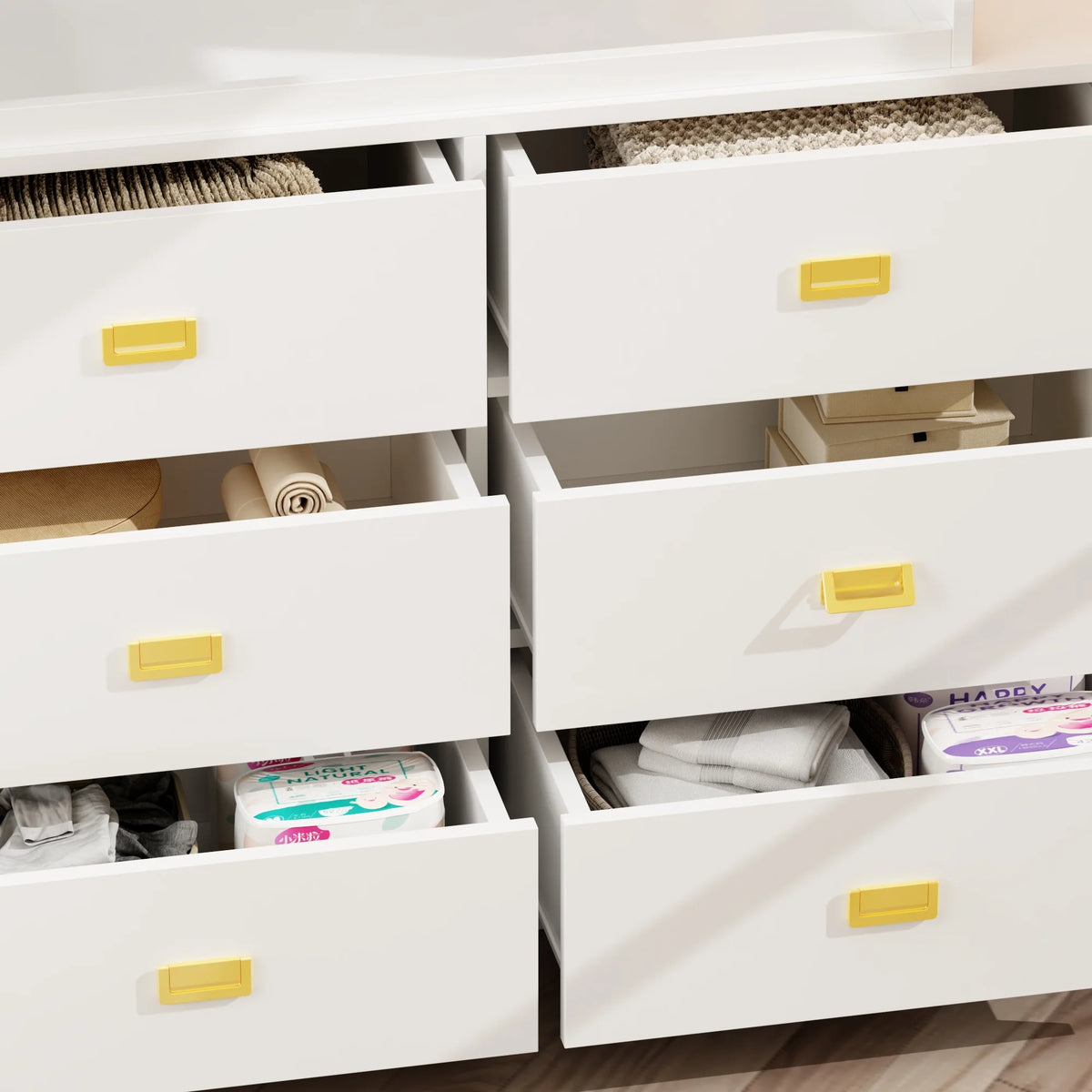 OXYLIFE 45" Baby Nursery Changing Table Dresser with 4 Drawers and Shelf for Nursery Room, White - Product image 79
