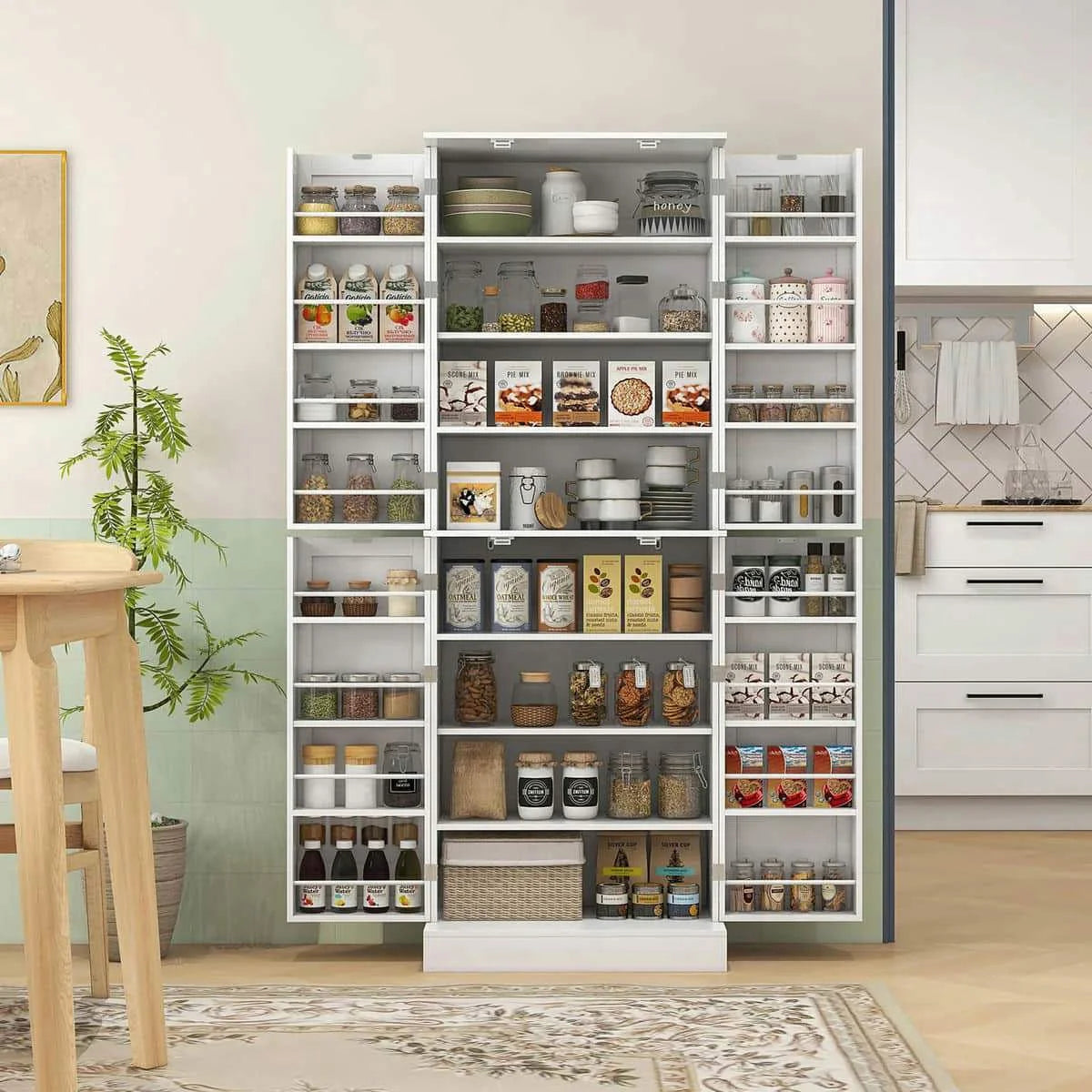 Spaco 17 - Tier Kitchen Small Pantry Cabinet with 2 Doors and 6 Adjustable Shelves, Cabinet Pantry - Product image 52
