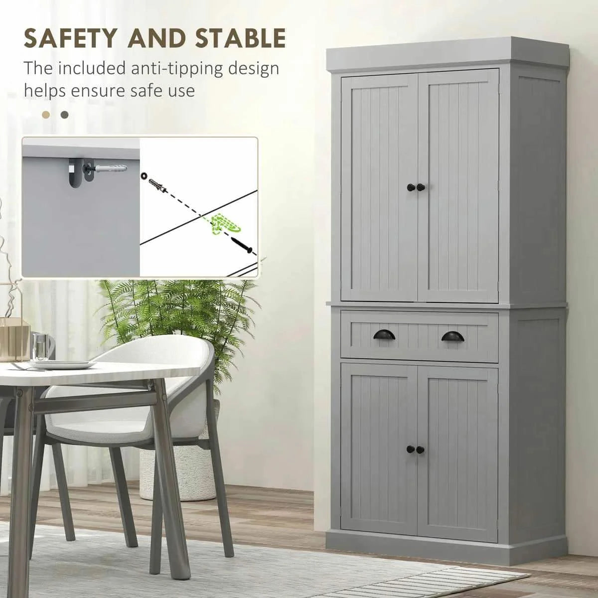 Spaco 17 - Tier Kitchen Small Pantry Cabinet with 2 Doors and 6 Adjustable Shelves, Cabinet Pantry - Product image 33