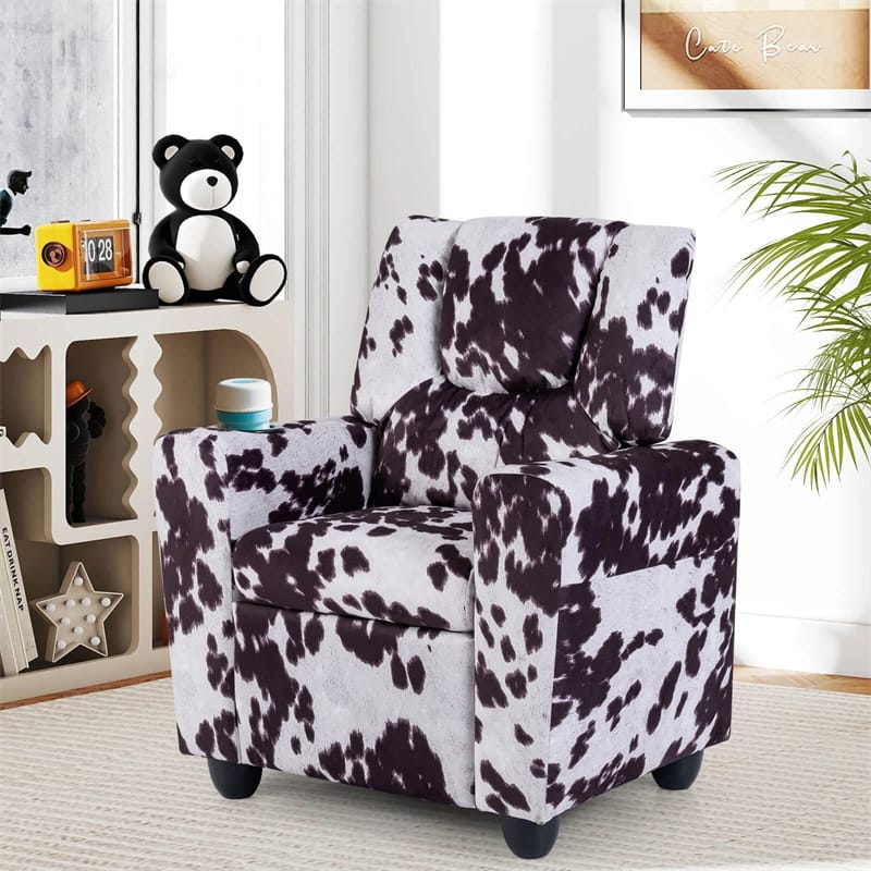 Kids Recliner Chair with Cup Holder & Side Pocket, Adjustable Toddler Lounge Sofa, Ergonomic Children Armchairs for Boys Girls Age 3+, 150lbs