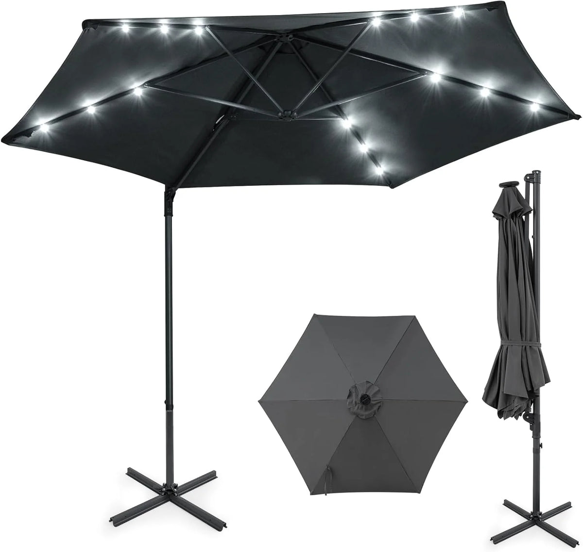 Tangkula 10ft Patio Offset Cantilever Outdoor Umbrella with LED Lights - Product image 13