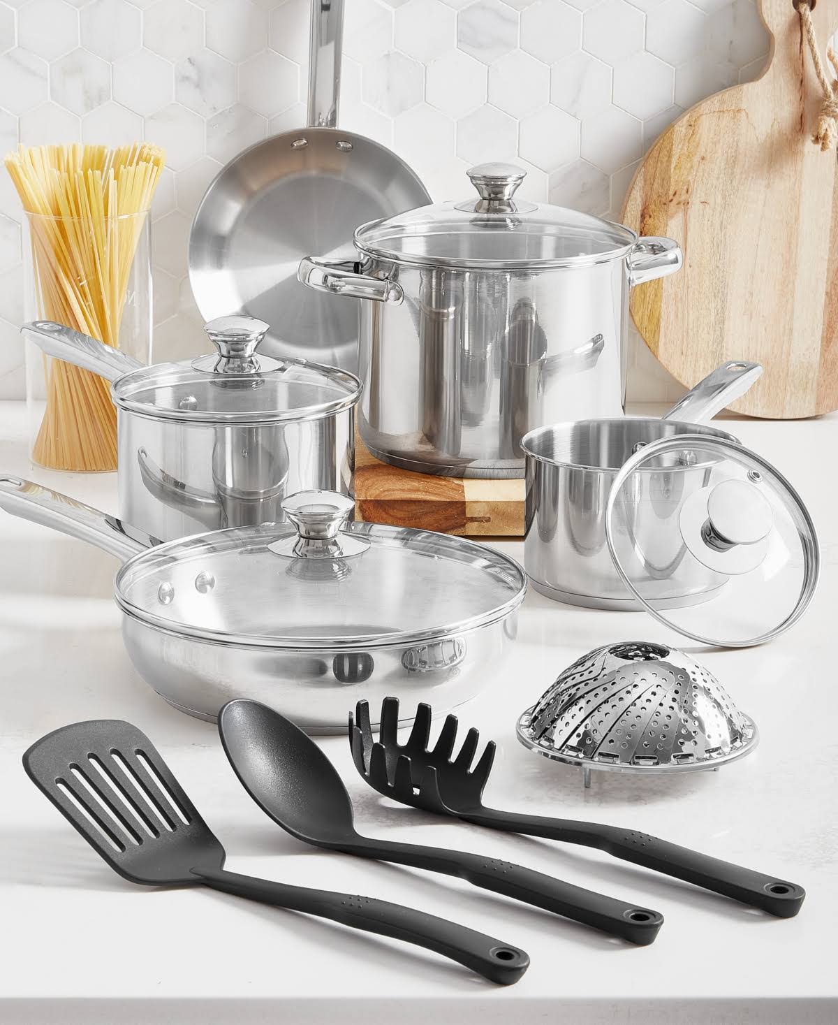 Tools of The Trade Stainless Steel 13-pc. Cookware Set - Product image 1