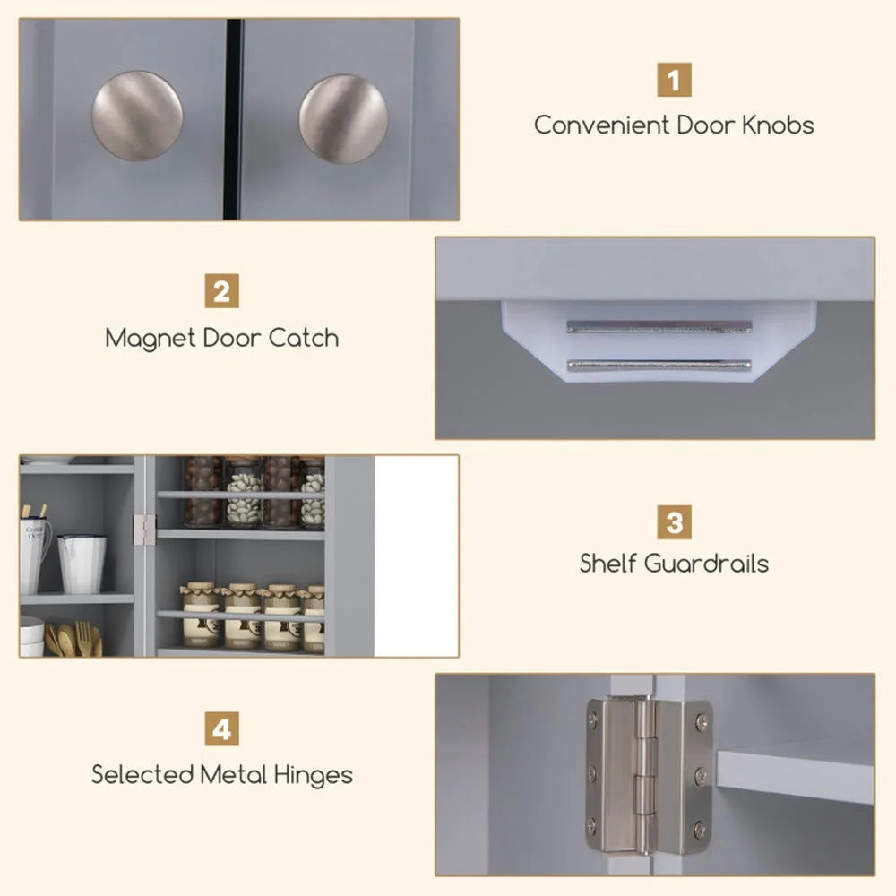 Spaco 17 - Tier Kitchen Small Pantry Cabinet with 2 Doors and 6 Adjustable Shelves, Cabinet Pantry - Product image 15