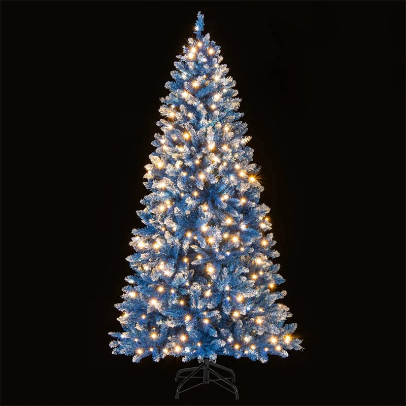 6/7/8/9 FT Pre-Lit Christmas Tree, Blue Hinged Xmas Tree with Frosted PVC Tips, Warm White LED Lights - Product image 5