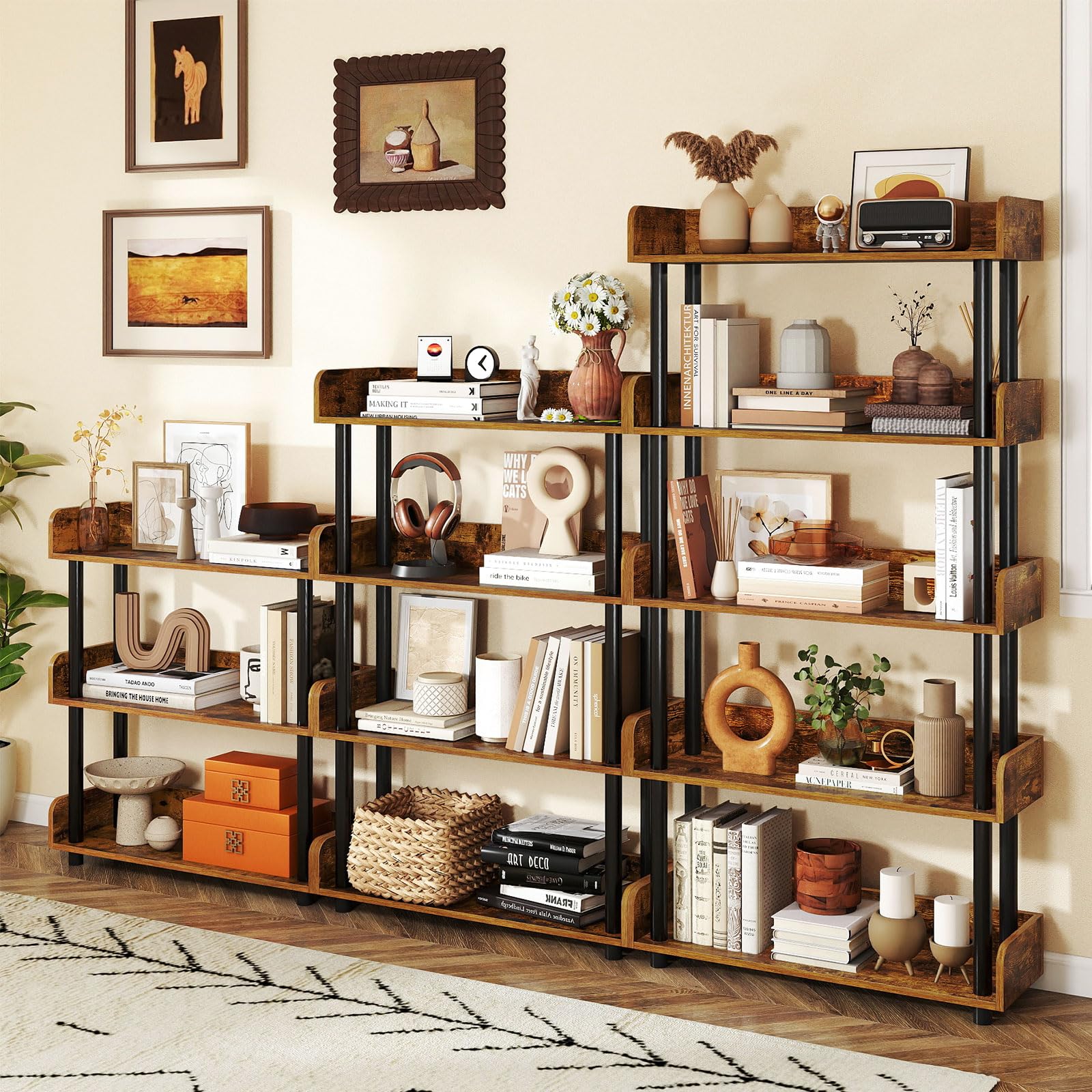 Tangkula 5-Tier Open Bookcase with Industrial Storage Unit - Product image 5