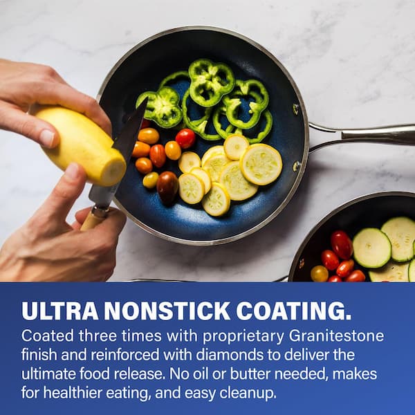Classic Blue 20 - Piece Aluminum Ultra - Durable Non - Stick Diamond Infused Cookware and Bakeware Set - Product image 7