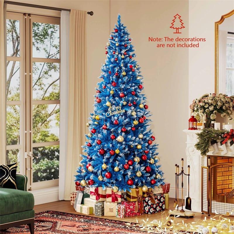 6/7/8/9 FT Pre-Lit Christmas Tree, Blue Hinged Xmas Tree with Frosted PVC Tips, Warm White LED Lights - Product image 33