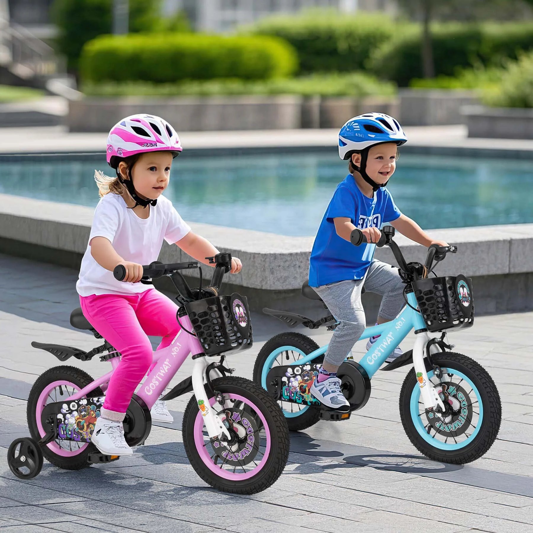 Costway 16" Kid'S Bike for 4 - 7 with Height - Adjustable Handlebar & Saddle Handbrake Blue - Product image 16