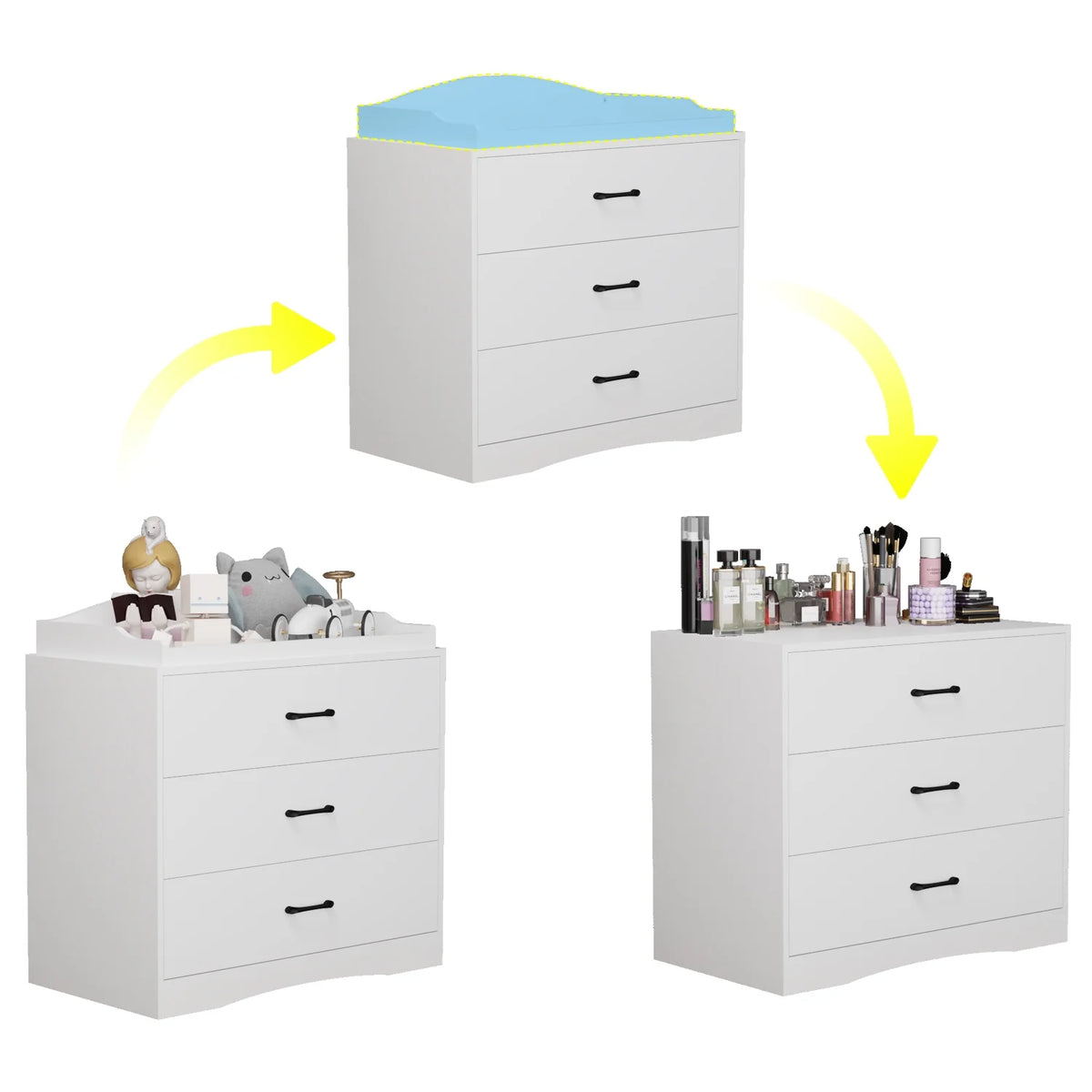 OXYLIFE 45" Baby Nursery Changing Table Dresser with 4 Drawers and Shelf for Nursery Room, White - Product image 30