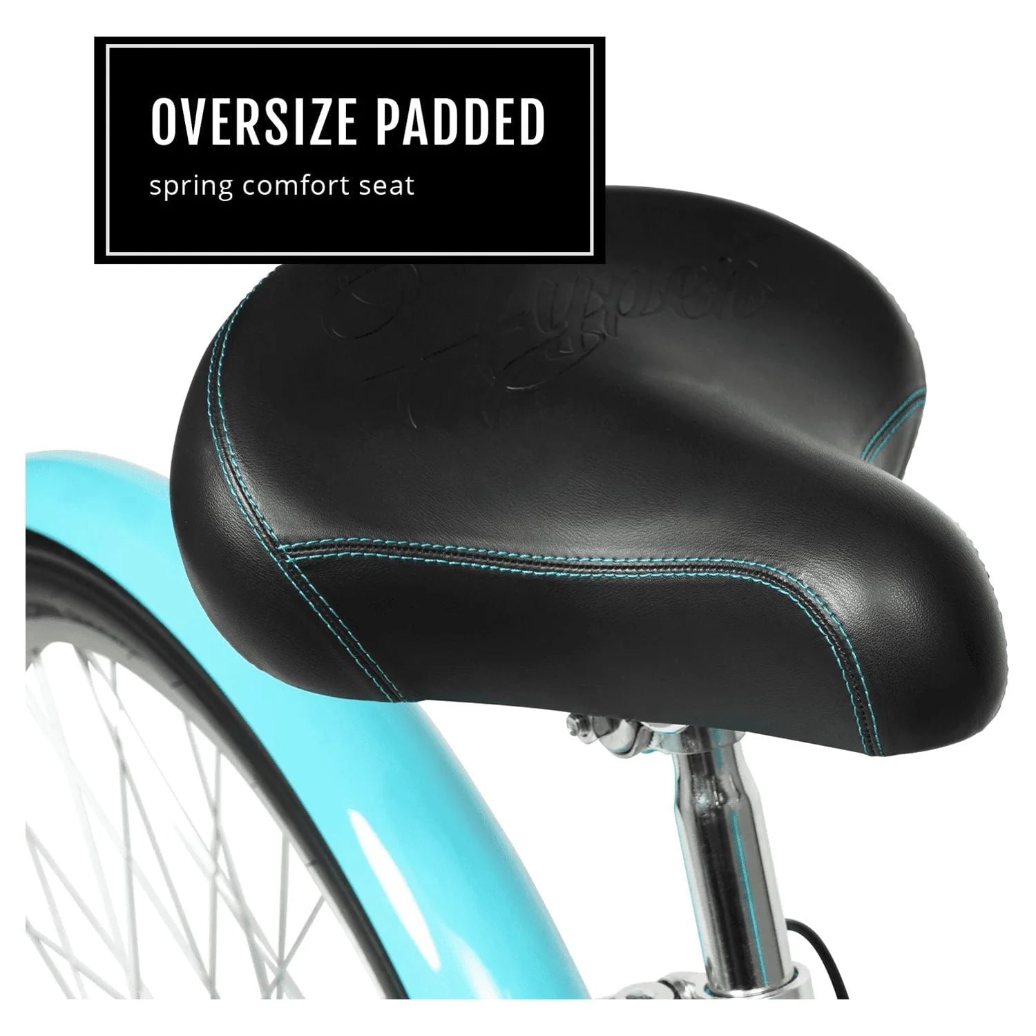 Hyper Bicycle 26" Woman'S Commute Bike with Basket, Neon Teal - Product image 5