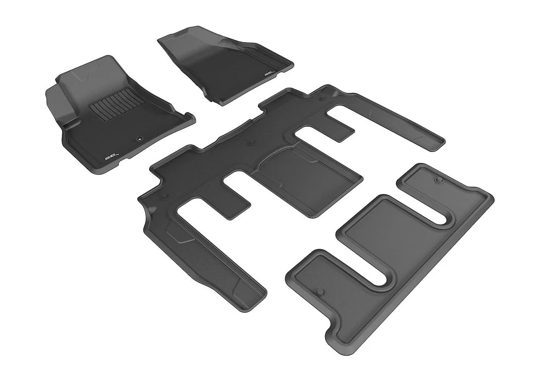 3D MAXpider L1BC02301509 - 2008-2017 Buick Enclave Kagu 1st & 2nd & 3rd Row Floormats - Black
