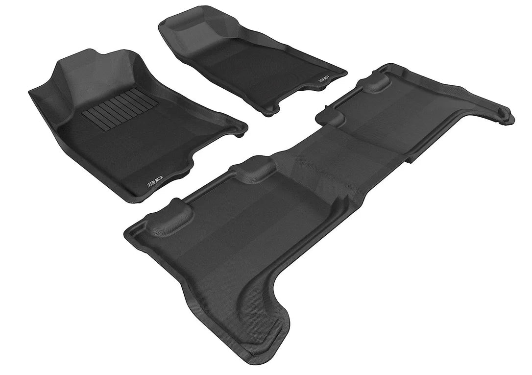 3D MAXpider L1CH02701509 - 2004-2012 Chevrolet Colorado Crew Cab Kagu 1st & 2nd Row Floormats - Black